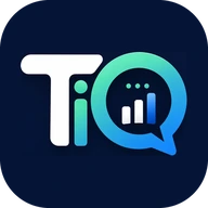 TillIQ logo: a navy rounded square with a white T, a mint i and a speech-bubble Q holding a small bar chart.